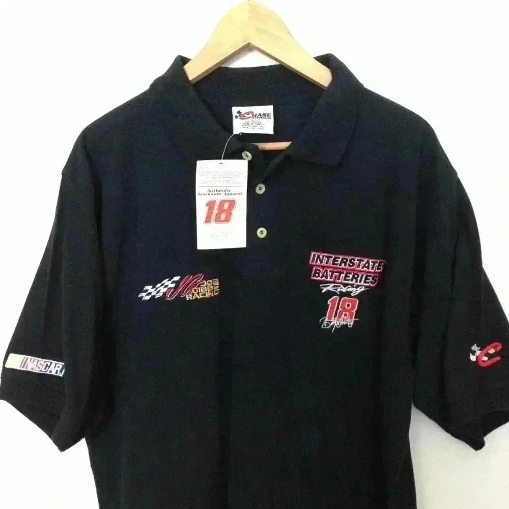 Chase Authentics Large Black Button Polo Shirt NWT